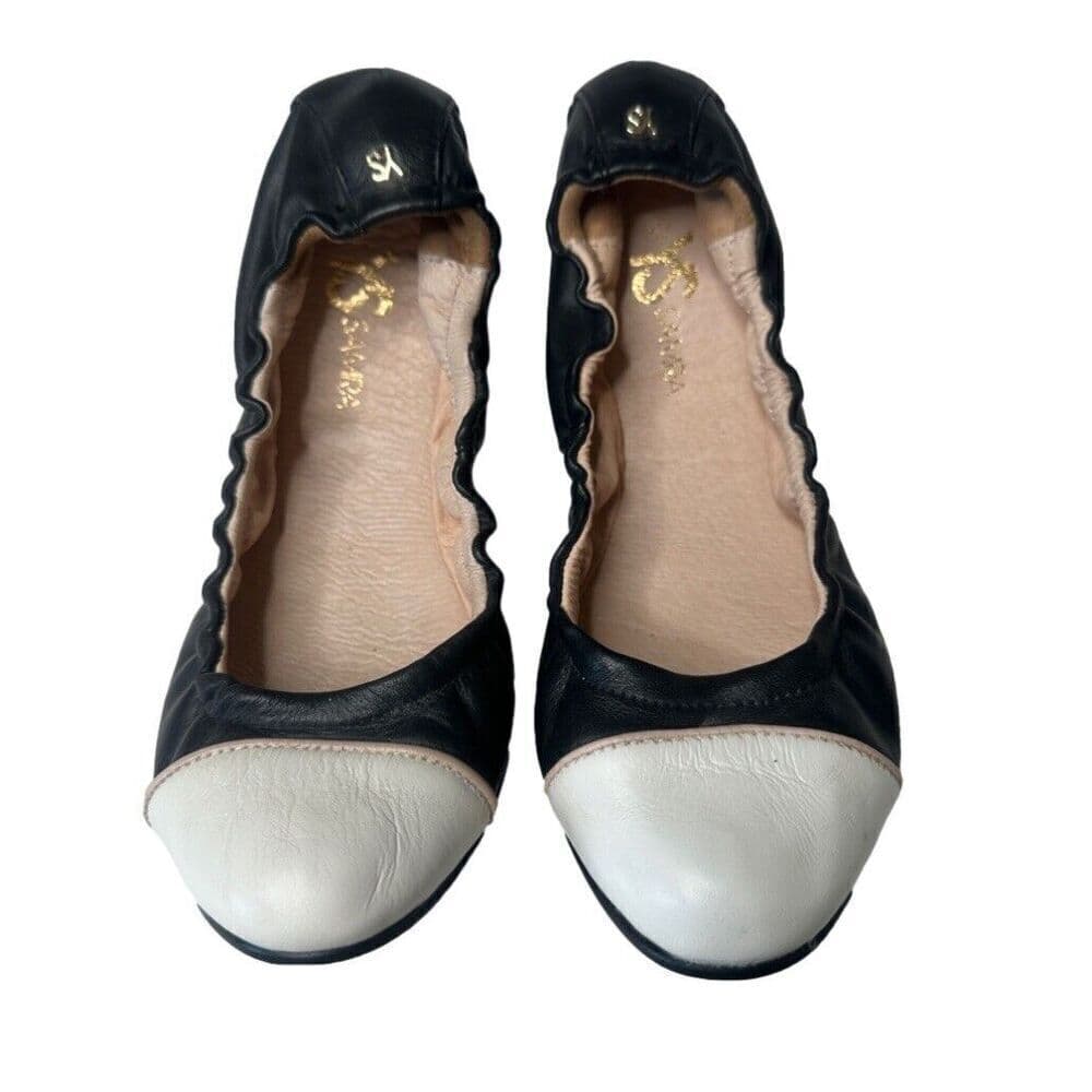 YS Yosi Samra Women's Black & Beige Ballet Flat Slippers Size 7