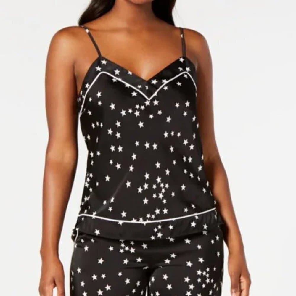 INC Star Printed Sleep Camisole Tank, Black & White Stars Size XXXL