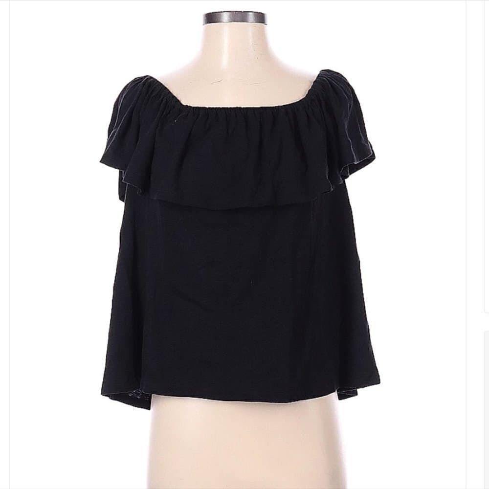 REBECCA Minkoff Black Short Sleeve Top Size S