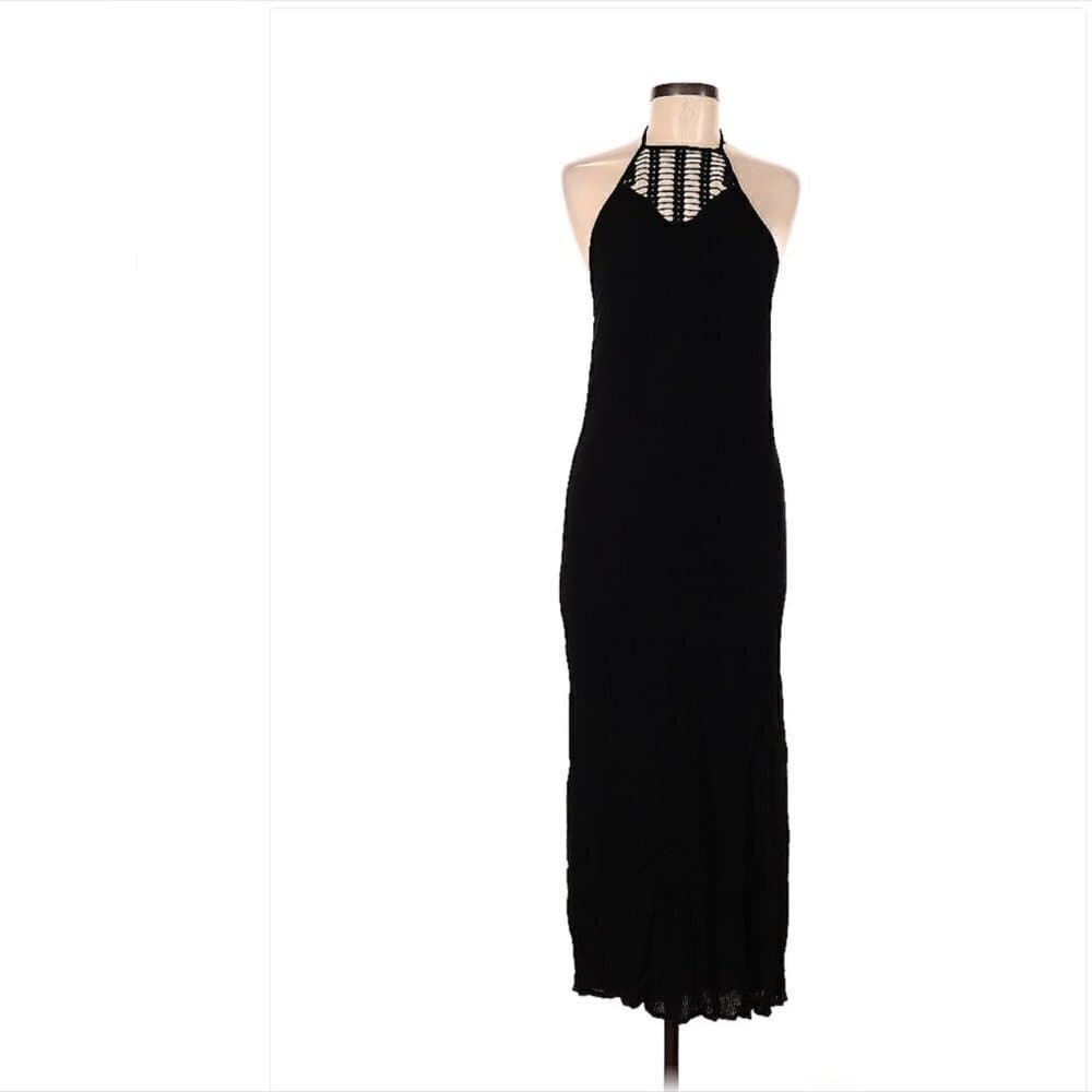 Tobi Sexy Halter Long Black Casual Dress Size M