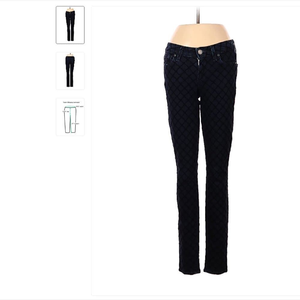 PAIGE Criss Cross Skinny Low Rise Jeans 23 Waist
