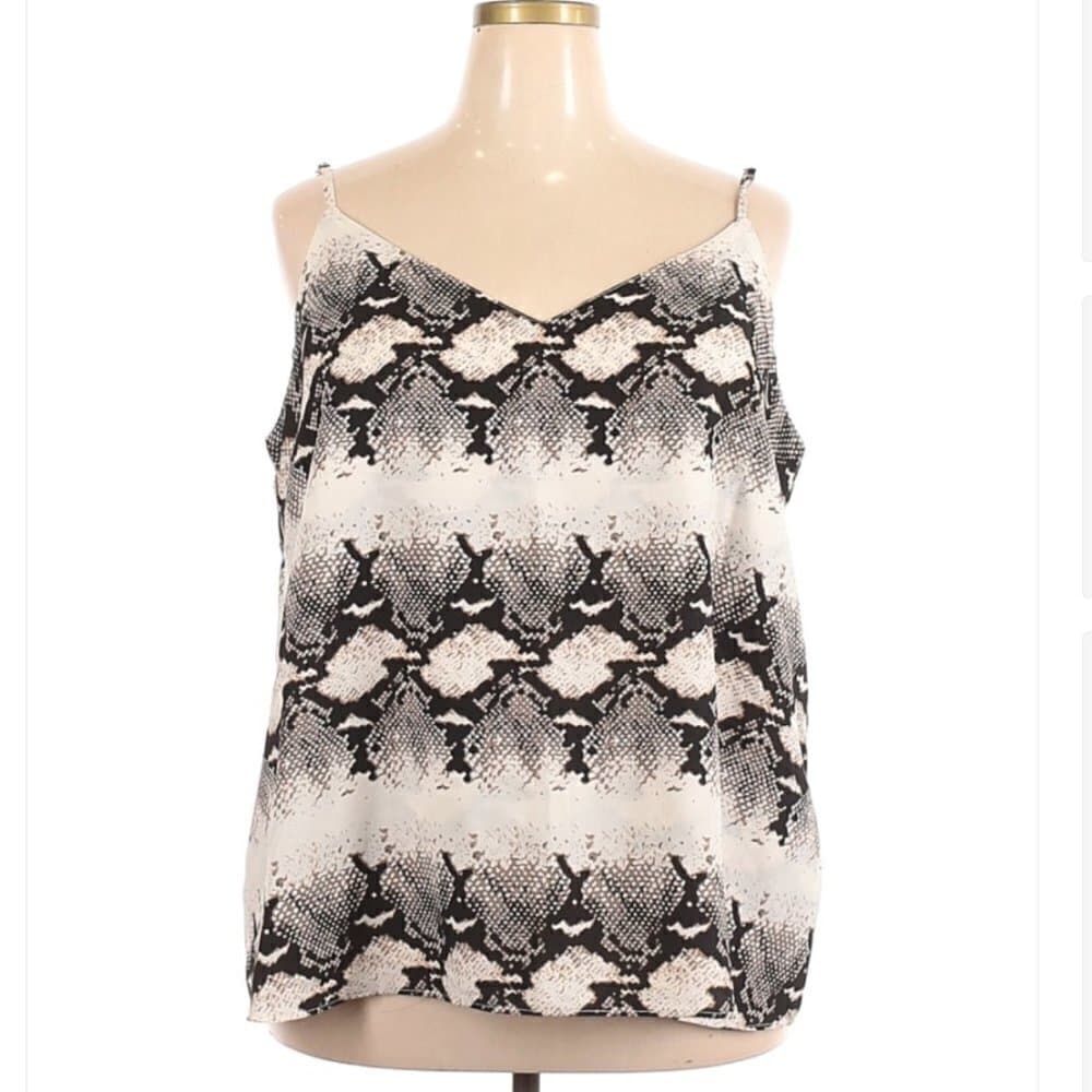 Asos Sleeveless Snakeskin Sleeveless Blouse Size 18