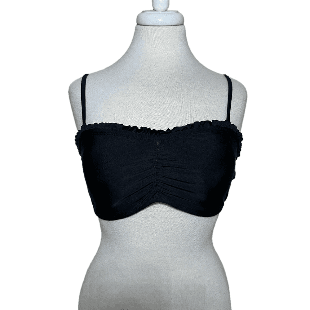 Old Navy Black Bandeau Ruffle Bikini Top NWOT