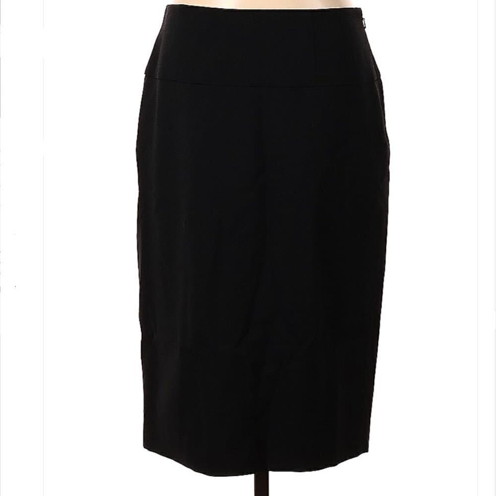 W by Worth Black Wool Pencil Skirt Size 4