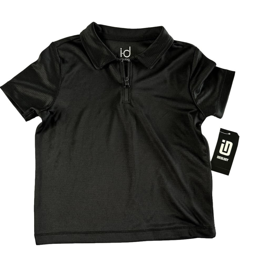 Nwt i-D Ideology Black Zip Up Polo Kids Size 4T