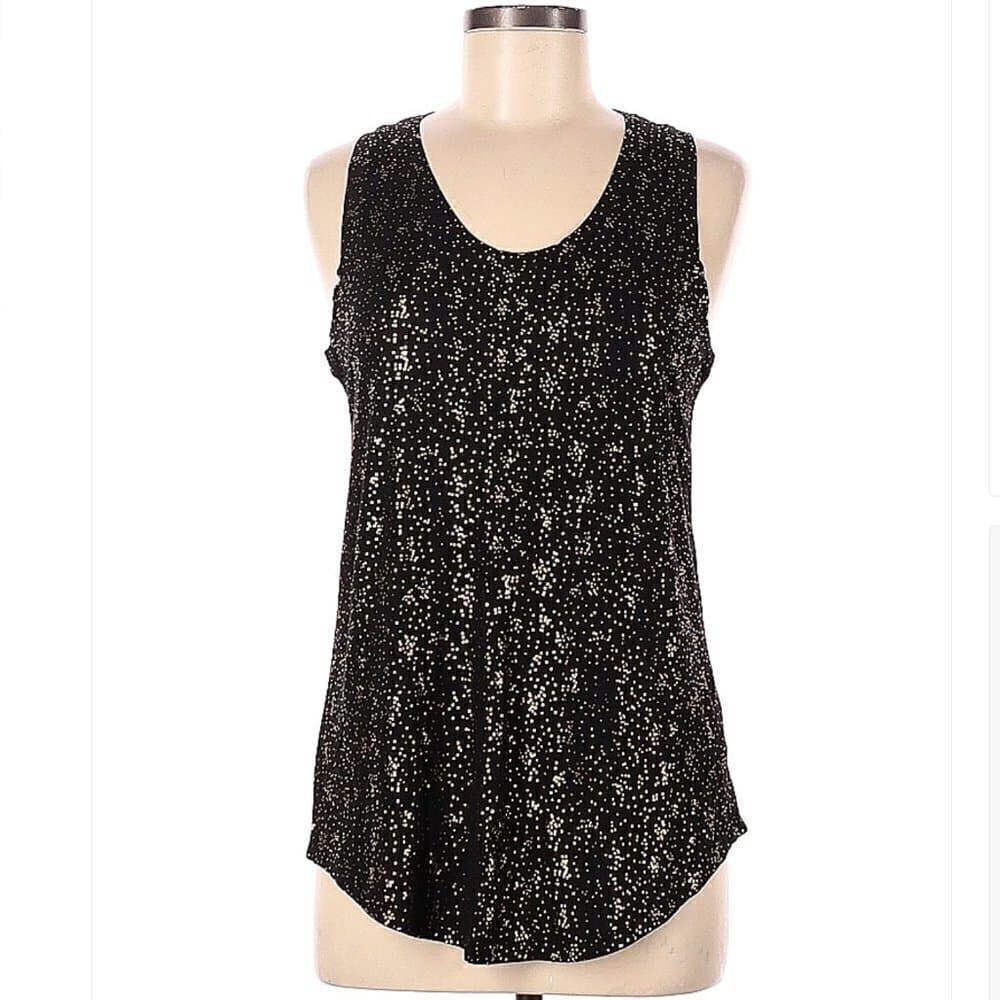 GAP Black & Gold Polka Dots Tank Top Size M