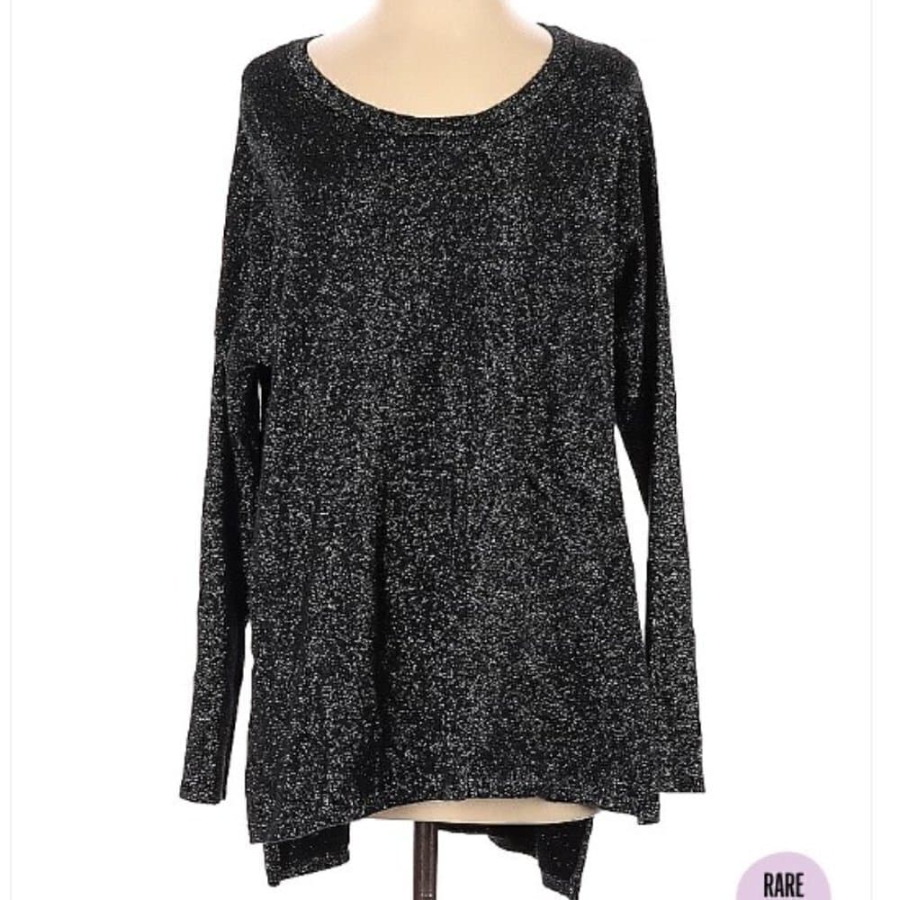 ALTAR'D State Long Sleeve Black Sparkle Oversize Tunic Sweater Size Sm - Med