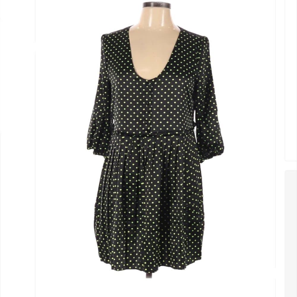 PRINCESS Vera Wang Polka Dot Black & Green Dress Size 11
