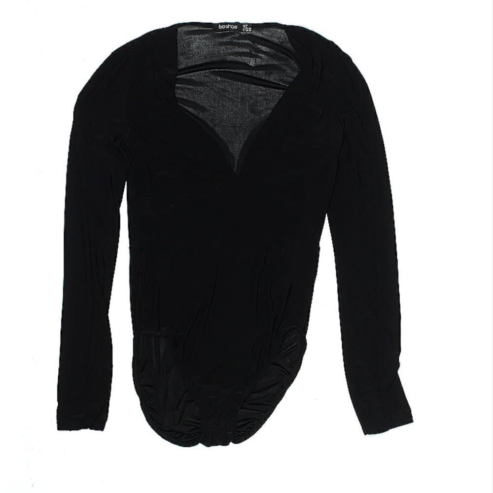 BOOHOO Black Long Sleeve Bodysuit Size 6
