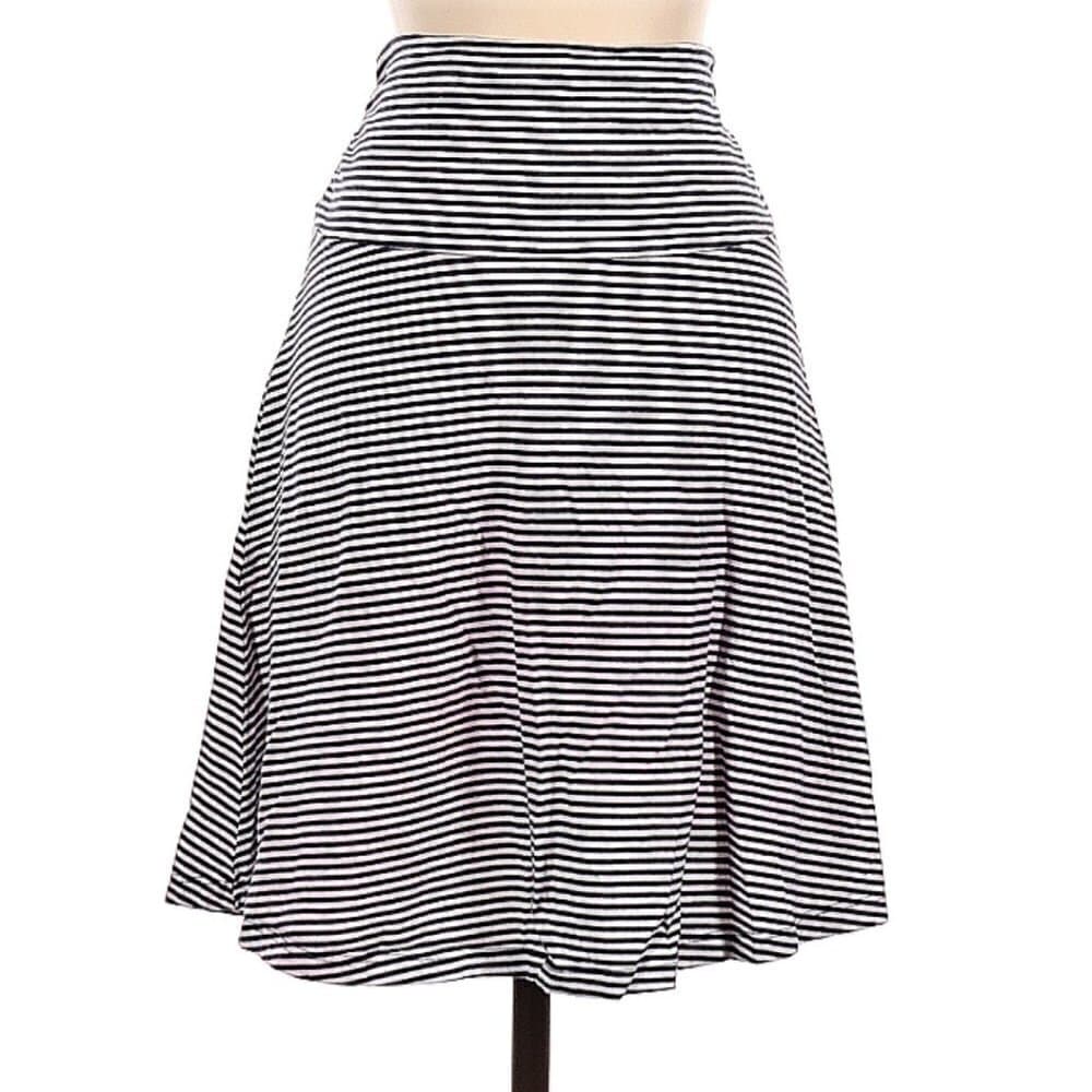 TOAD & Co Casual Pink & Black Striped Skirt Size S