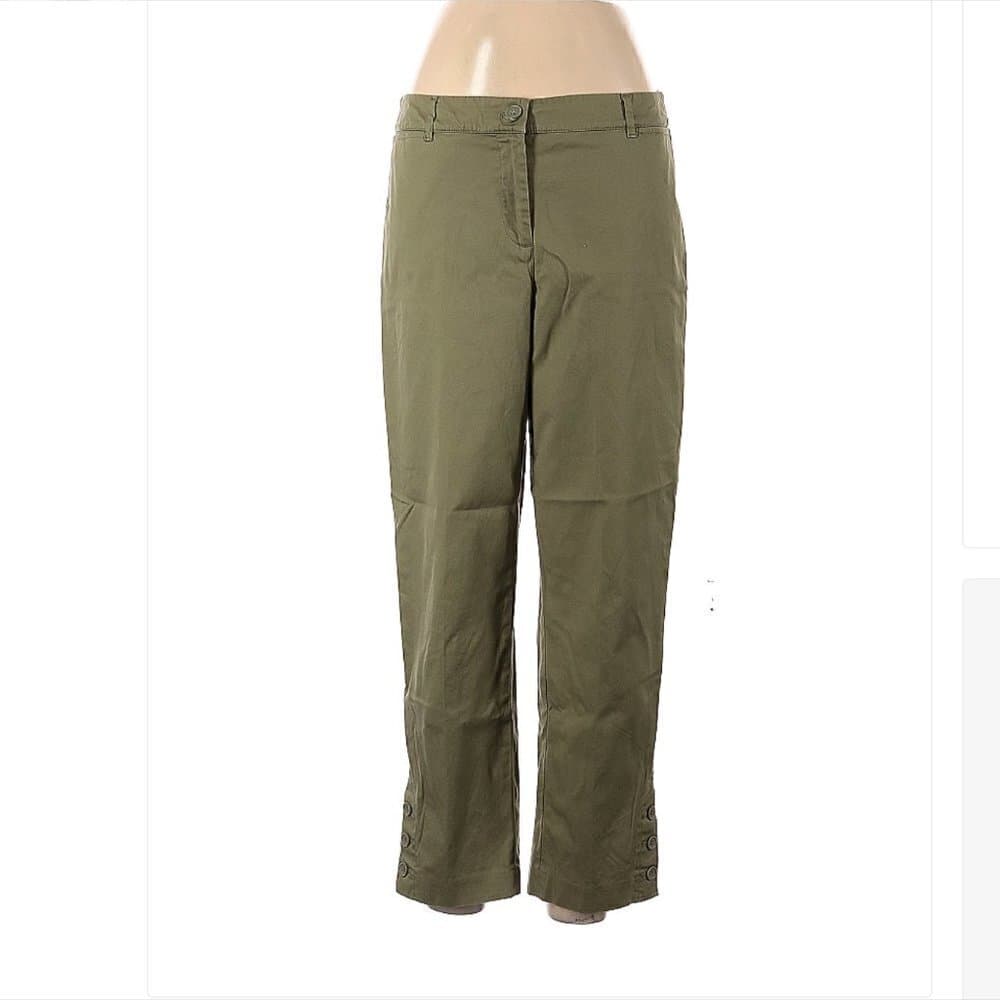 TALBOTS Green Perfect Crop Pants Size 8