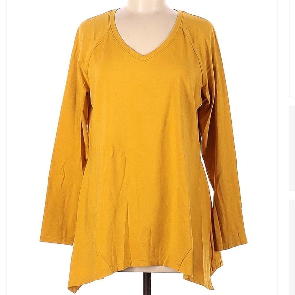ISAAC Mizrahi LIVE! Yellow Gold Long Sleeve Top Size M