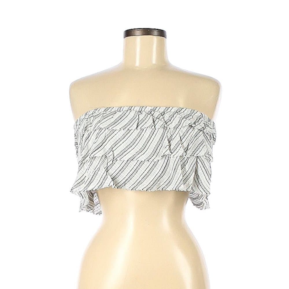 Nwot Blue Life White & Gray Tube Top Size M