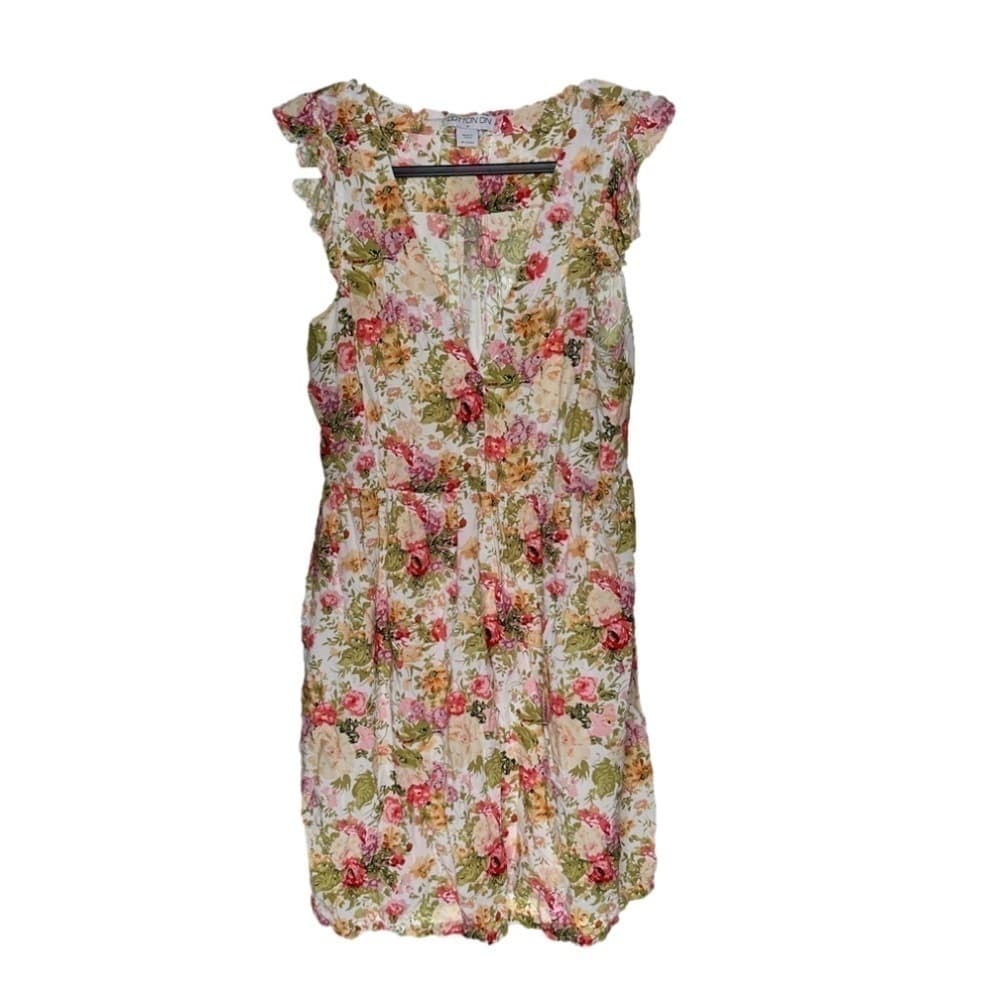 COTTON On Size M Dress Short Sleeve Romantic Floral Pattern Summer Preppy Beachy