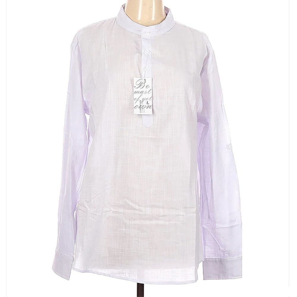 Nwt Coofandy White Long Sleeve Blouse Size L