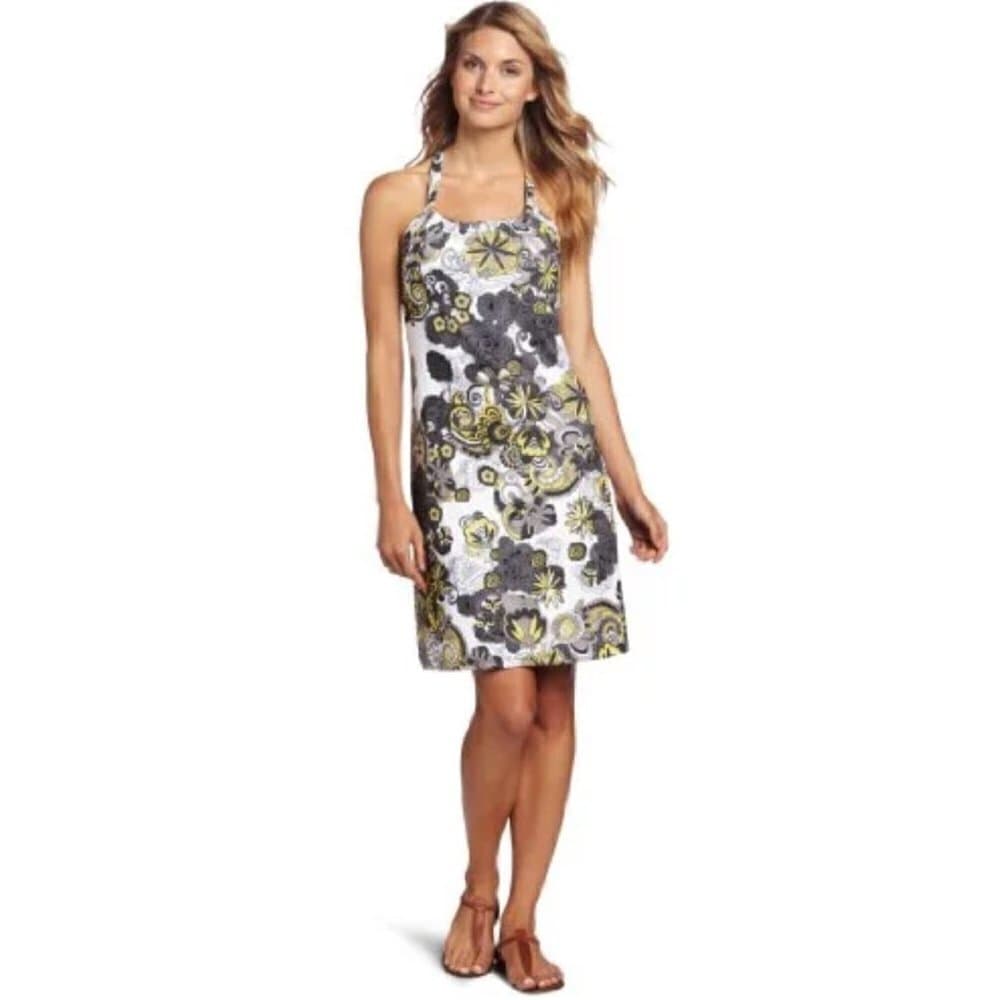 prAna Women's Quinn Dress Gravel Flower Power Small