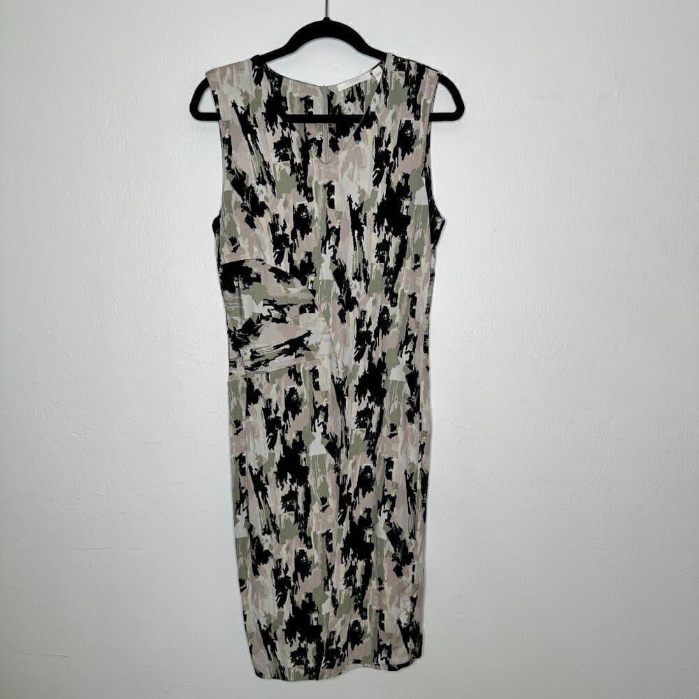 Hugo Boss Abstract Asymmetric Endrisa Faux Wrap Dress Size M