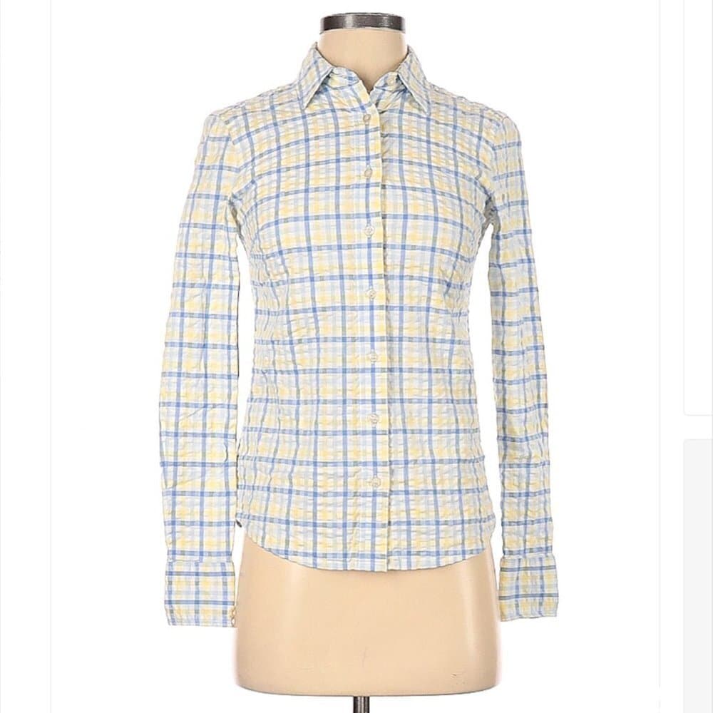 VINEYARD Vines Preppy Long Sleeve Button-Down Plaid Shirt Size 0