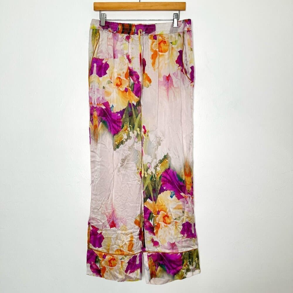 APO3 Floral Silky Flowy Leg Pants Size 44 (US size L)
