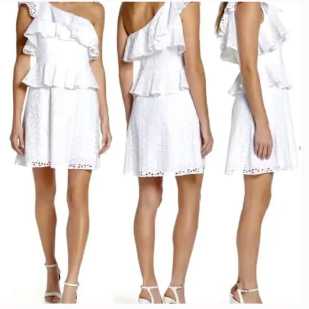 Lilly Pulitzer Josey Dress Resort White Flower Petal Eyelet Size 6 NEW