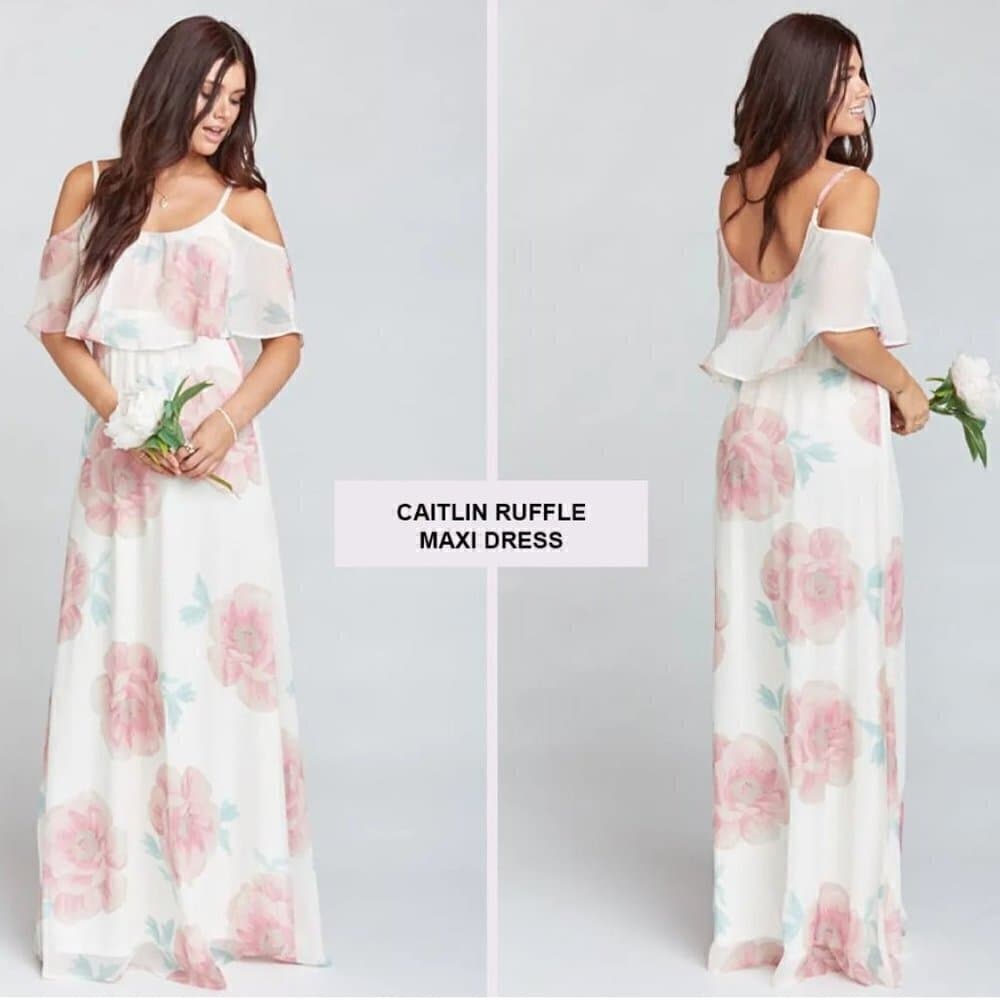 Show Me Your Mumu Caitlin Ruffle Maxi Floral Dress NWT Size XS