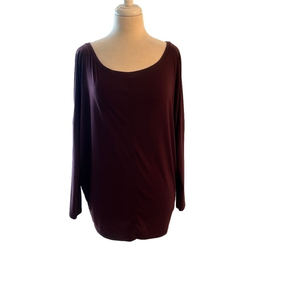 Athleta Maroon Long Sleeve Oversize Top Size M