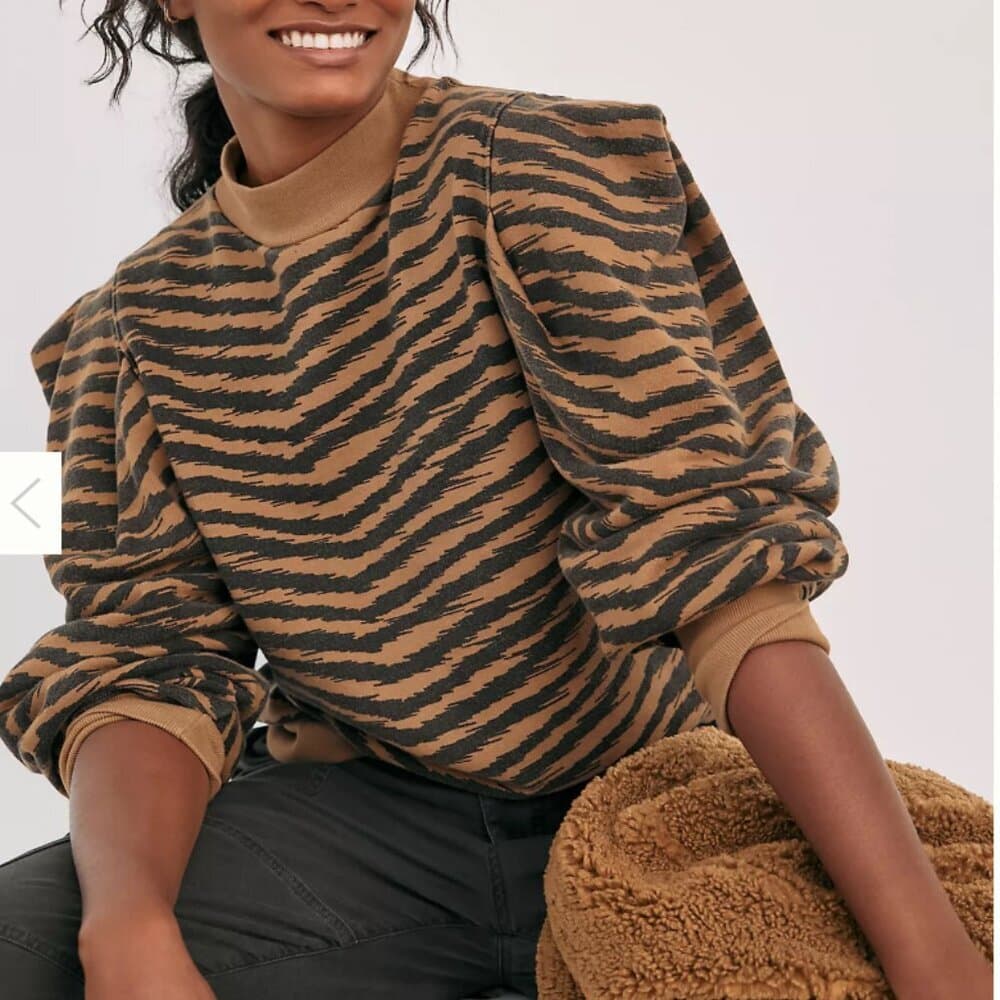 AGOLDE Tigress Puff-Sleeved Sweatshirt Size XL Boxy Big Shoulder