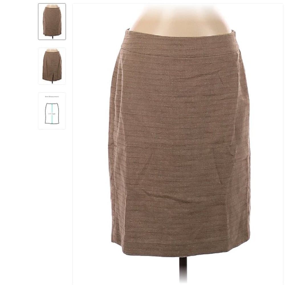 ANN Taylor Factory Tan Pencil Skirt Size 8