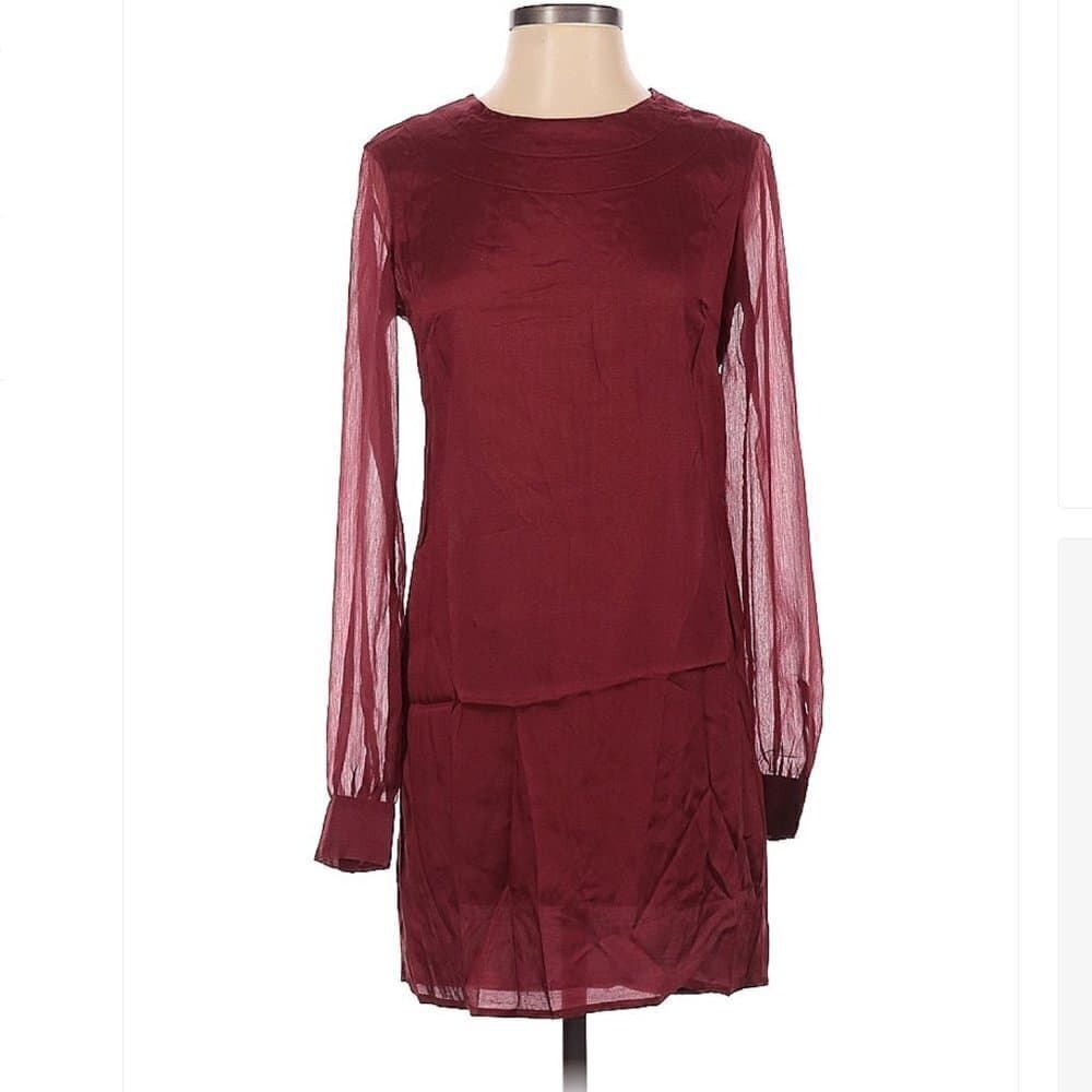 OBEY Red Long Sleeve Dress Size XS