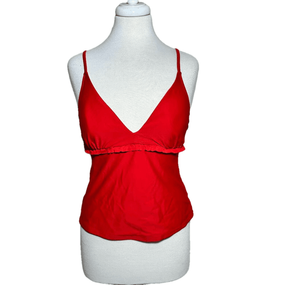Old Navy Red Ruffle Tankini Top NWOT