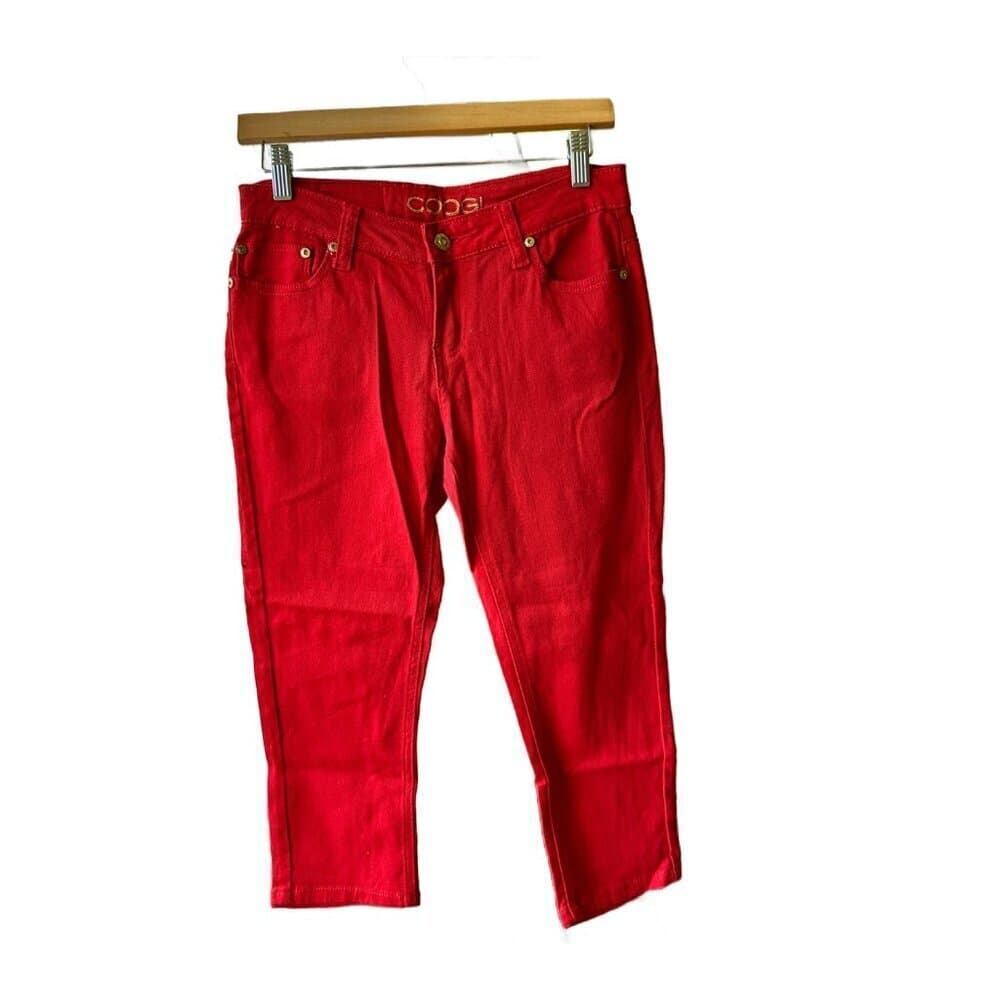 Coogi Red Capri Jeans Jeweled Backside Size 5/6