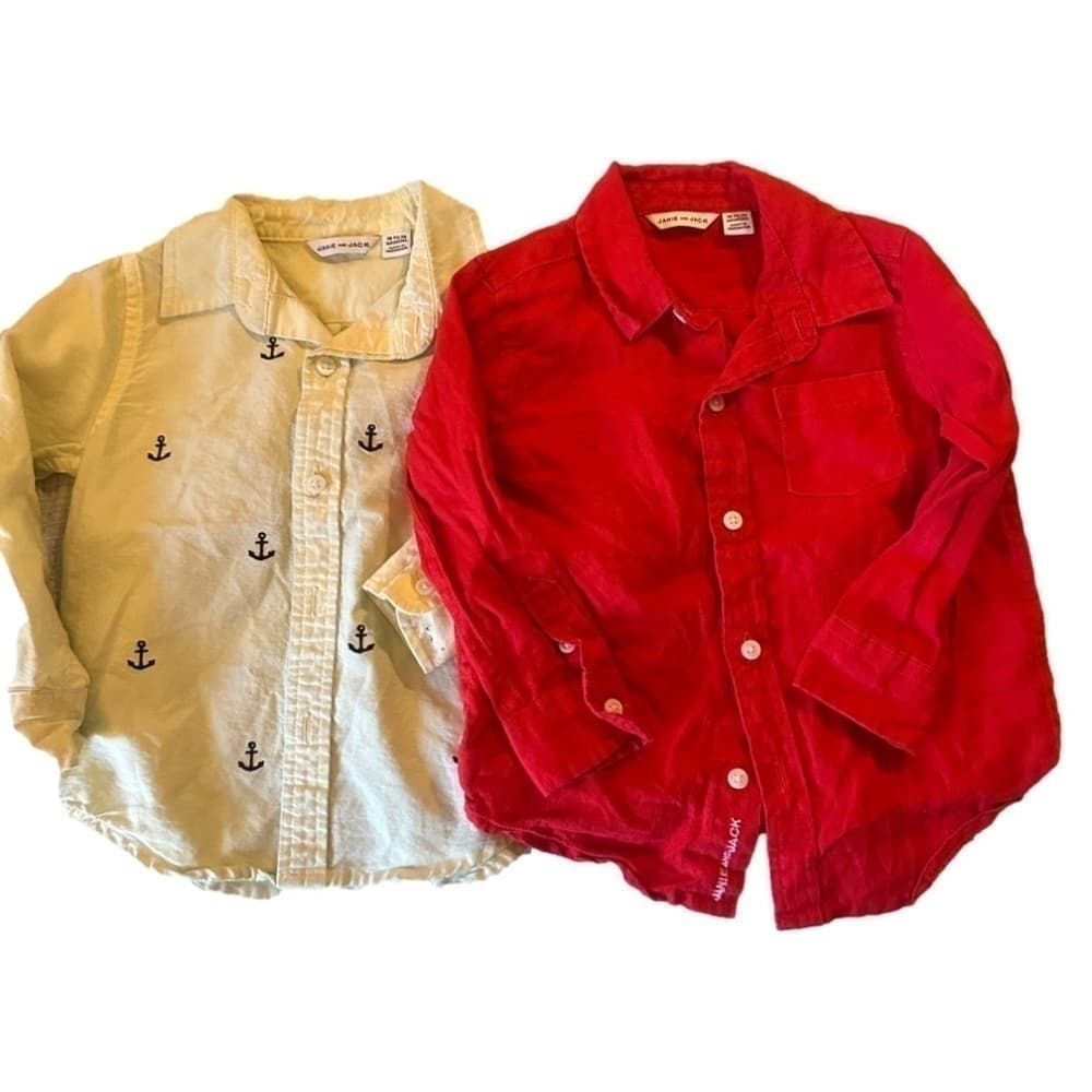 BUNDLE of Janie And Jack Boys Button Up Tops Size 18 Mos