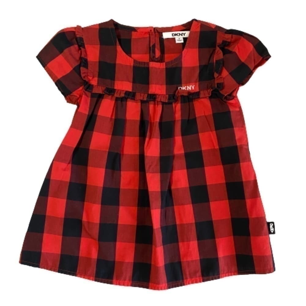 Dkny Girls Buffalo Check Plaid Dress Size 5