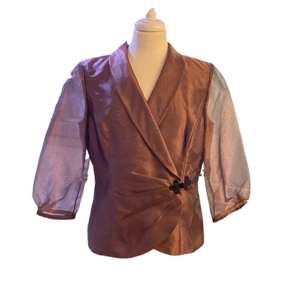 ALEX Evenings Purple Sheer Dress Jacket Size L