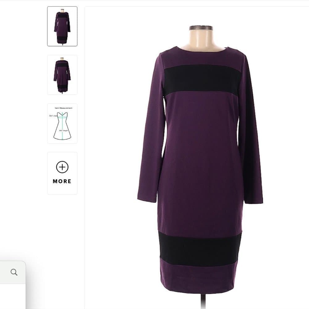 LONG Sleeve Purple Dress Size M