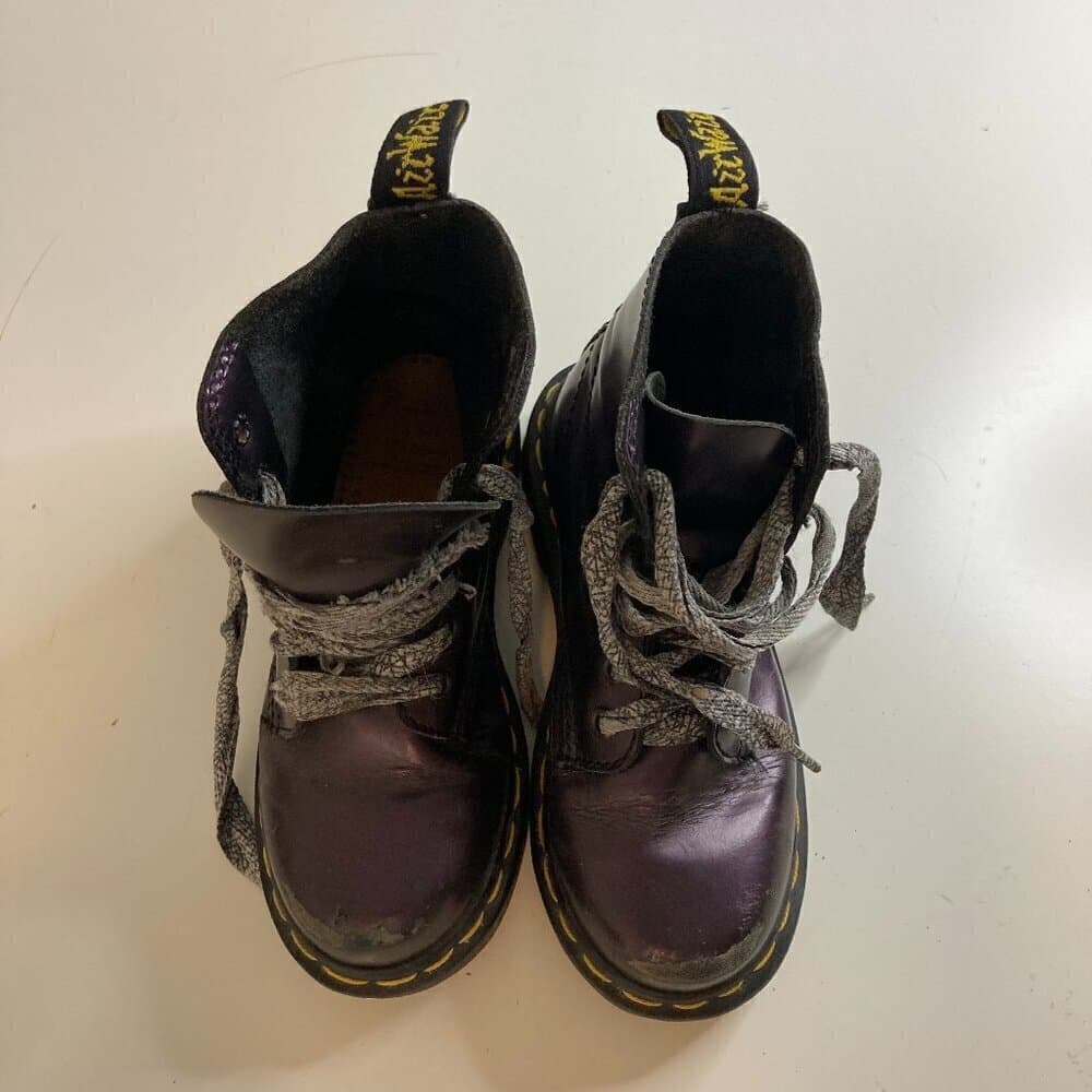 Dr Martin Purple Kids Lace Up Leather Boots Size 13