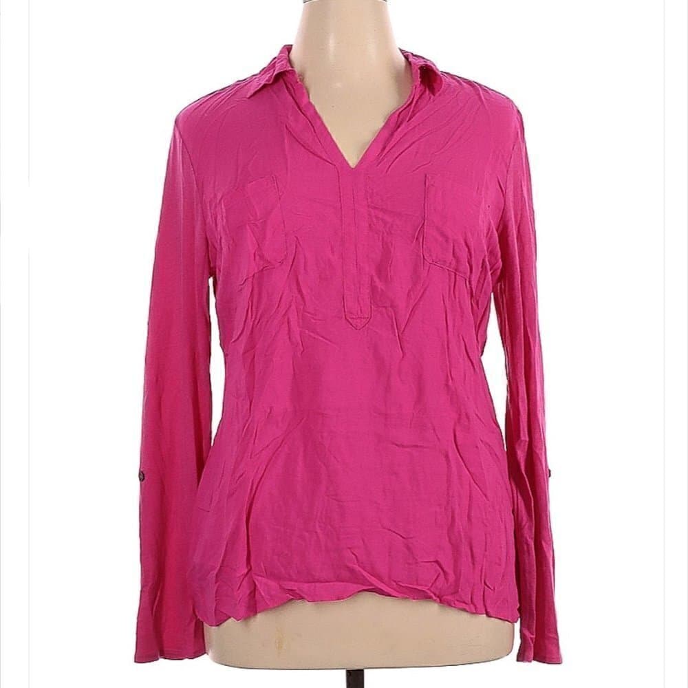Two by Vince Camuto Pink Long Sleeve Top Size XL