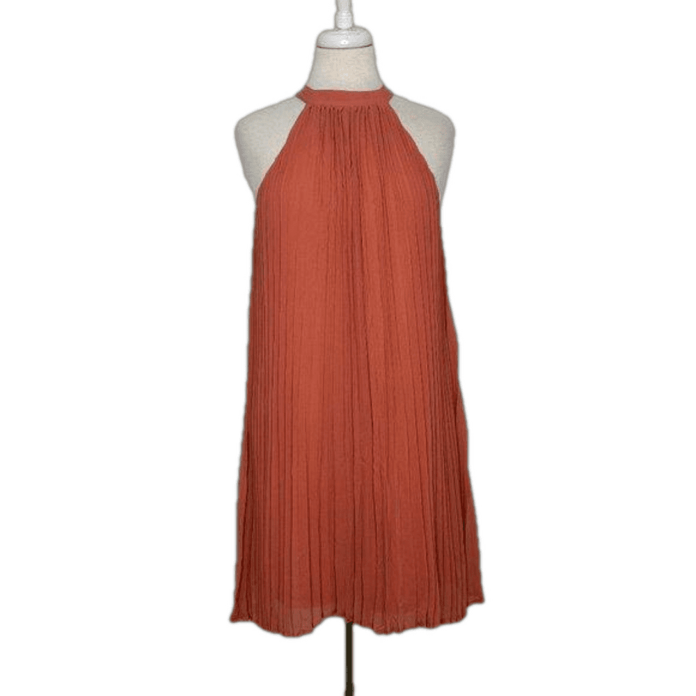 Entro Pink Sleeveless Pleated Mini Dress Size S NEW