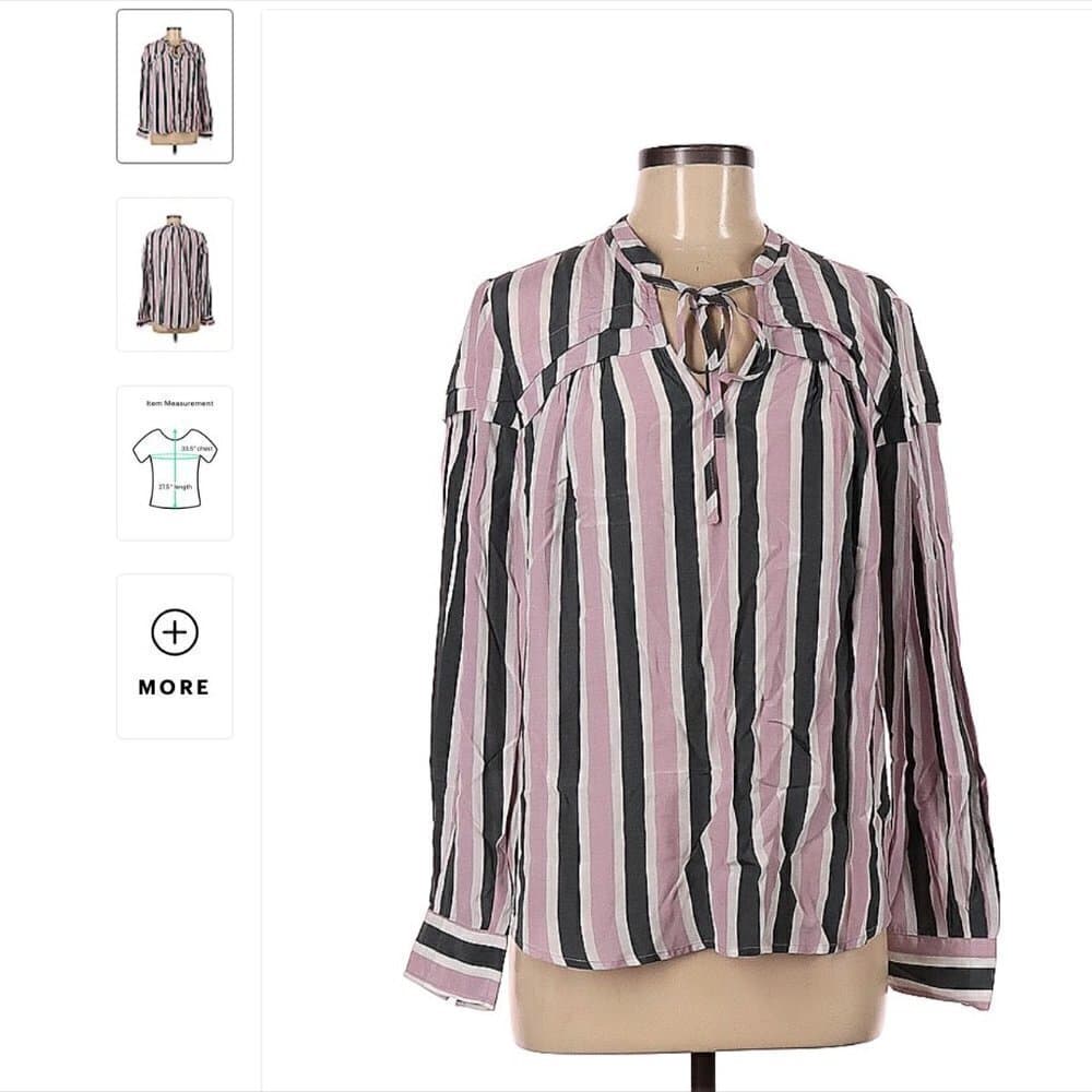 Current Air Pink & Gray Long Sleeve Blouse Size M