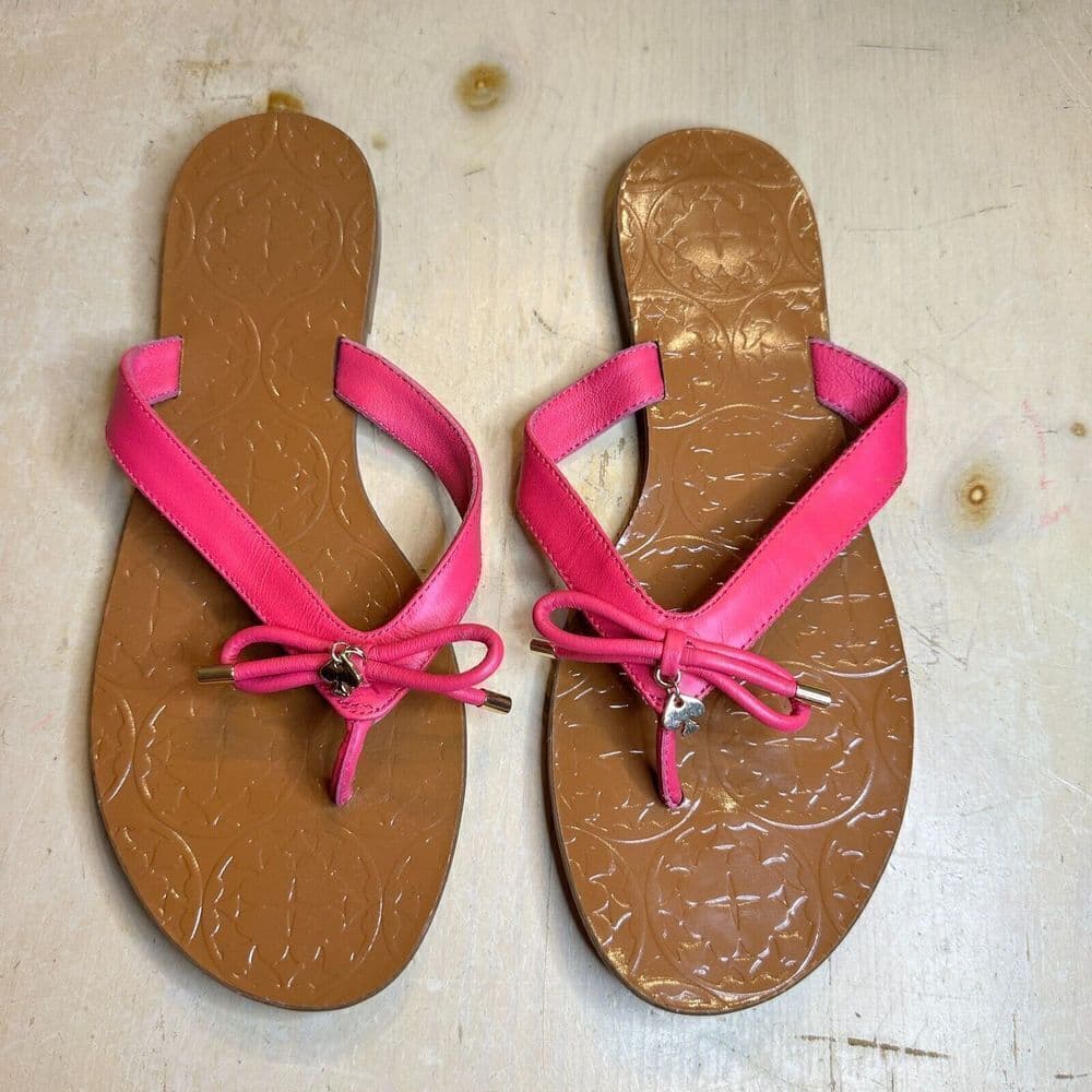 Kate Spade “Charles” Flip-Flop Women’s Size 9.5 Bow Pink Sandals Thongs