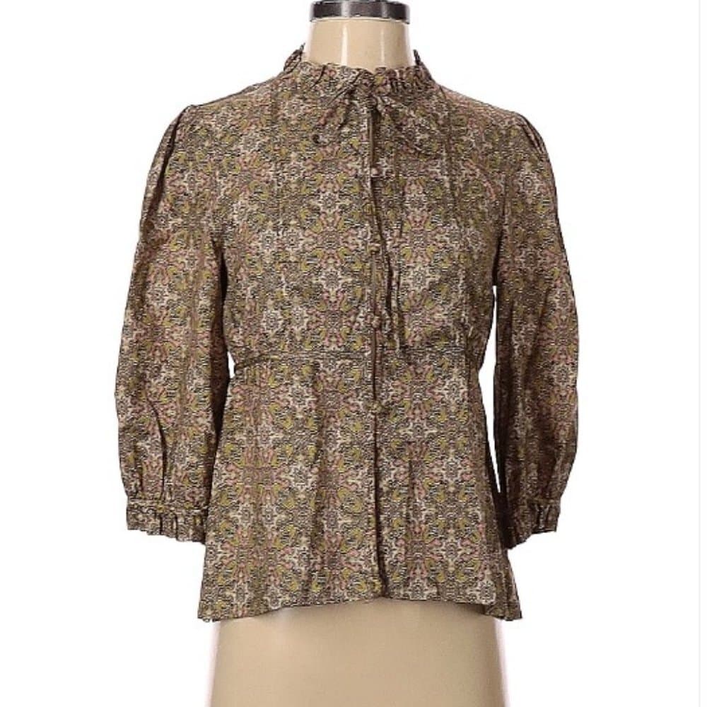 Marc By Marc Jacobs Long Sleeve Silk Top Size 2