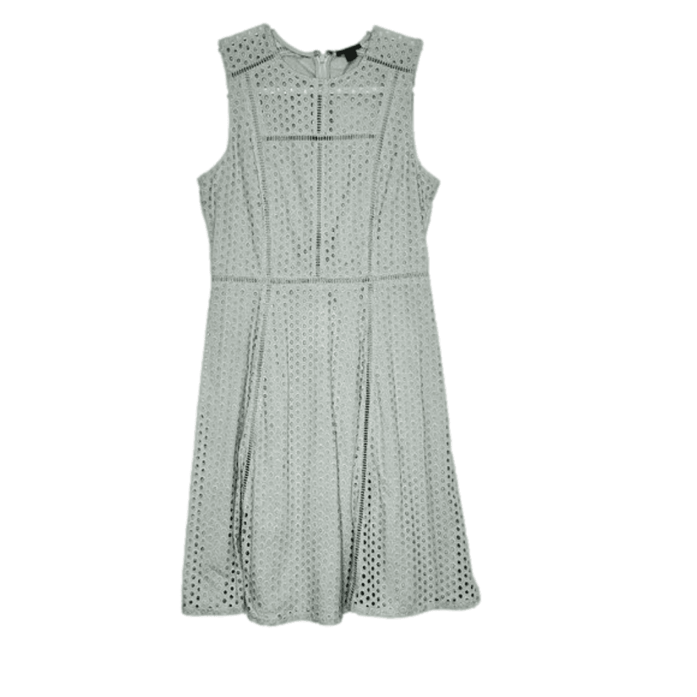 Ann Taylor Light Green Eyelet Sleeveless Dress Size 2