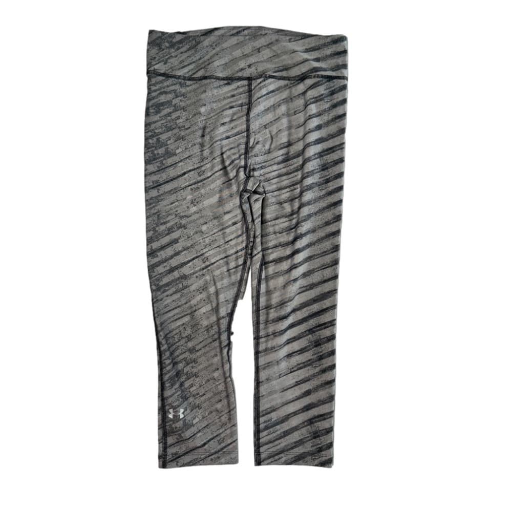 UNDER Armour Gray & Black Compression Crop Leggings Size S