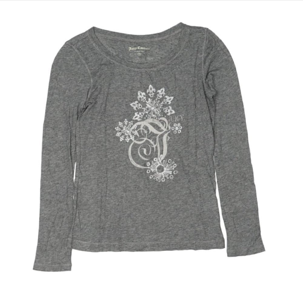 JUICY Couture Gray Long Sleeve T-Shirt Size 7 (Girls)