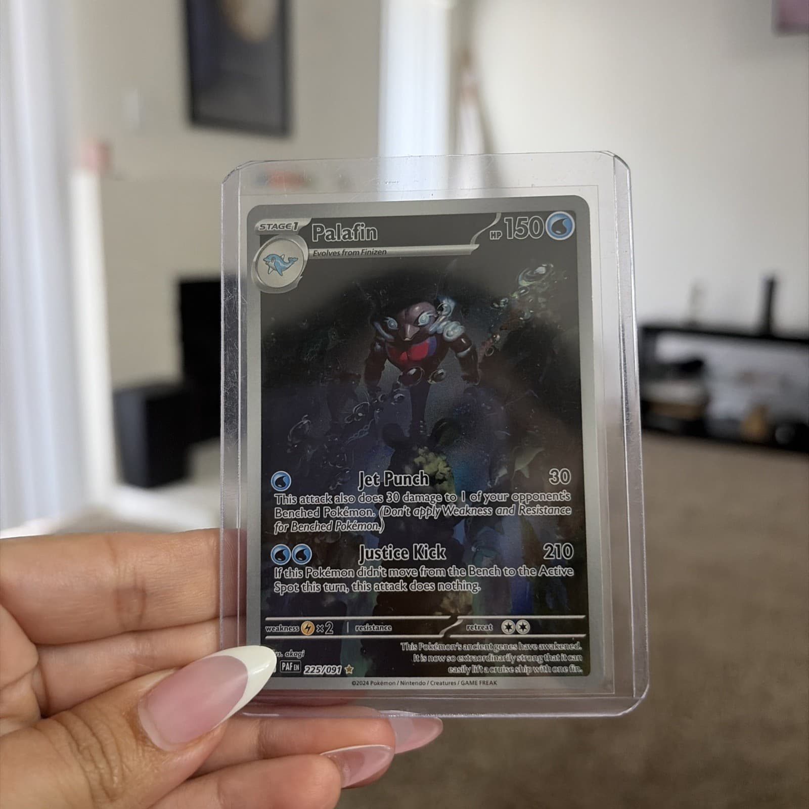 Palafin 225/091 Holo Card Pokémon TCG SV Paldean Fates Illustration