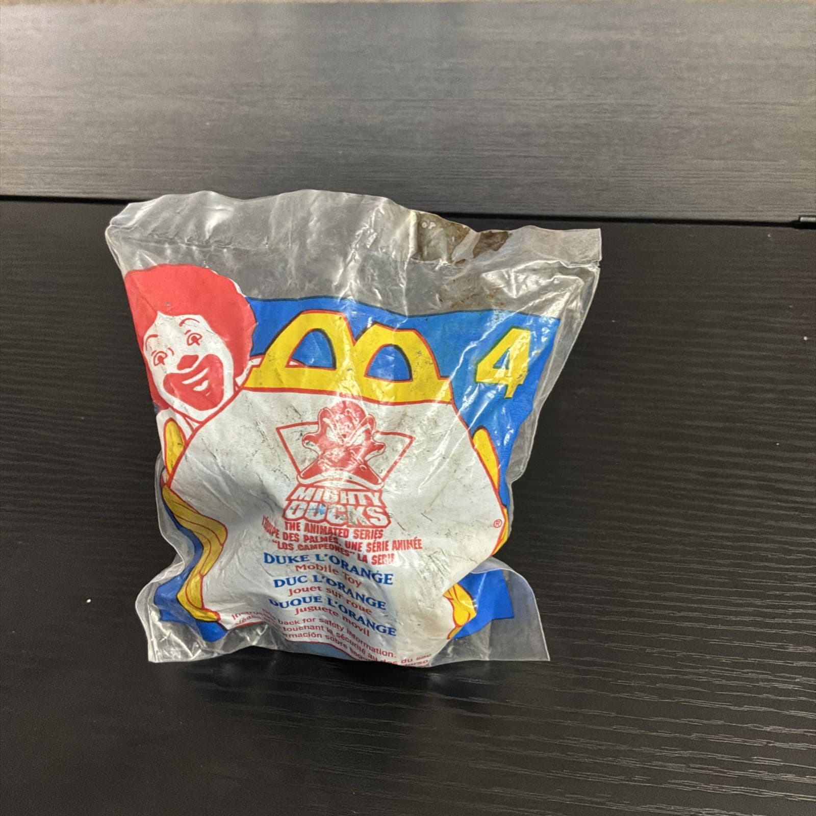 McDonald's Happy Meal Toy 1996 Mighty Ducks #4 Duck L' Orange New Sealed