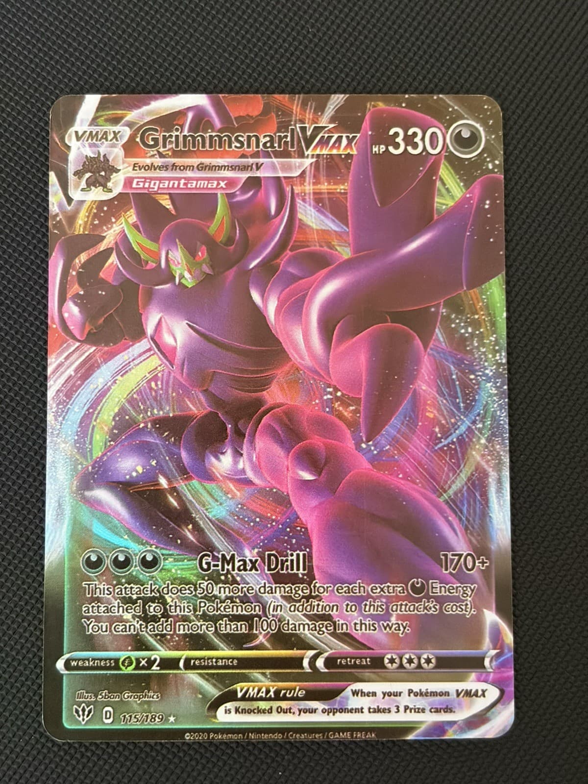 Grimmsnarl VMAX 115/189 Swsh03: Darkness Ablaze Holo