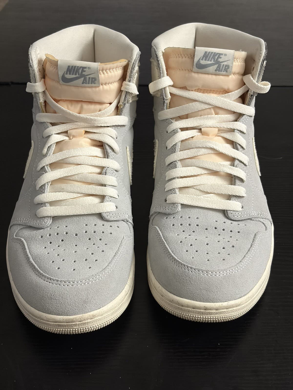 Nike Air Jordan 1 High Top Craft Pale Sneakers Gray/White Lace-Up
