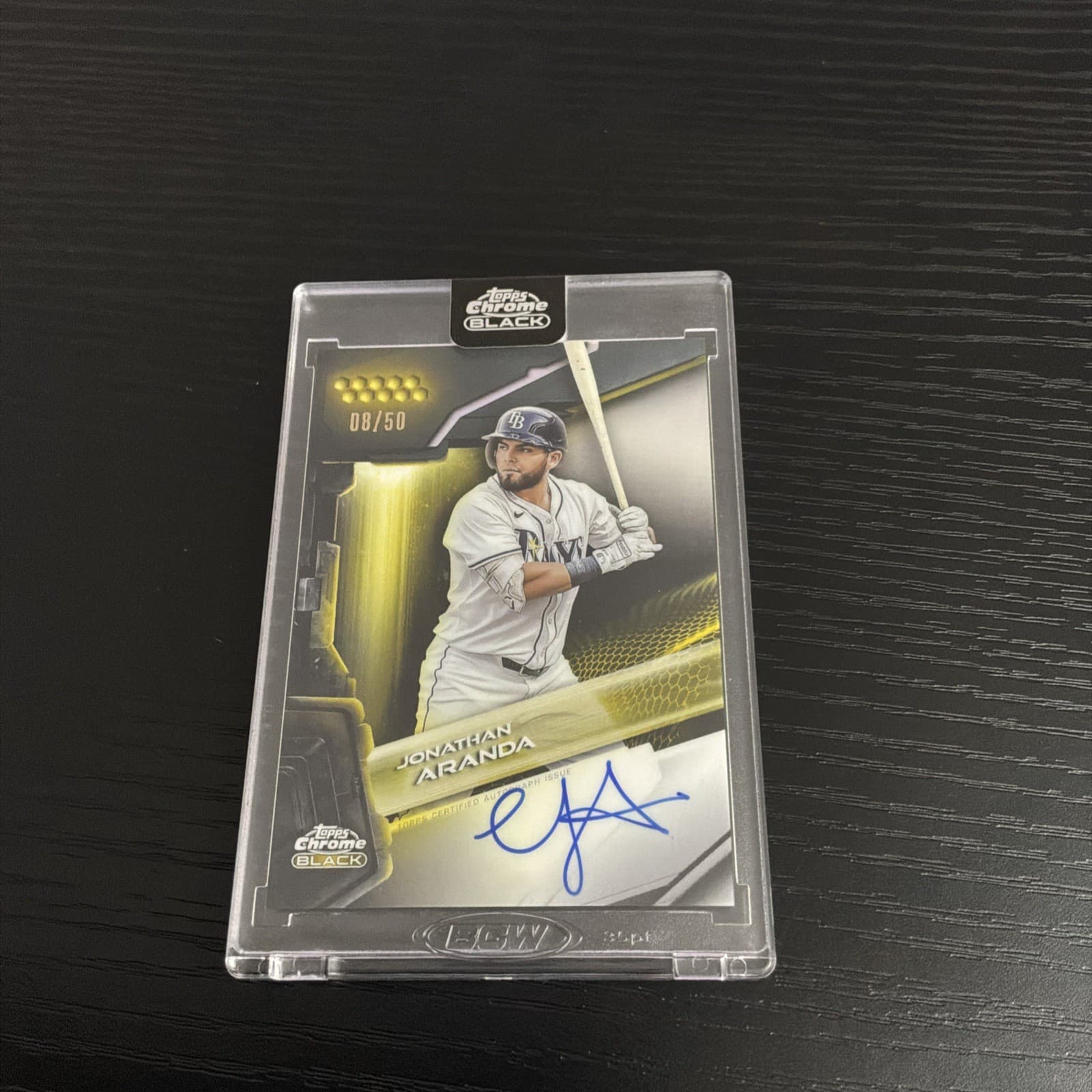 2026 Topps Chrome Black Jonathan Aranda Gold Auto /50 On Card Factory Encased 🔥