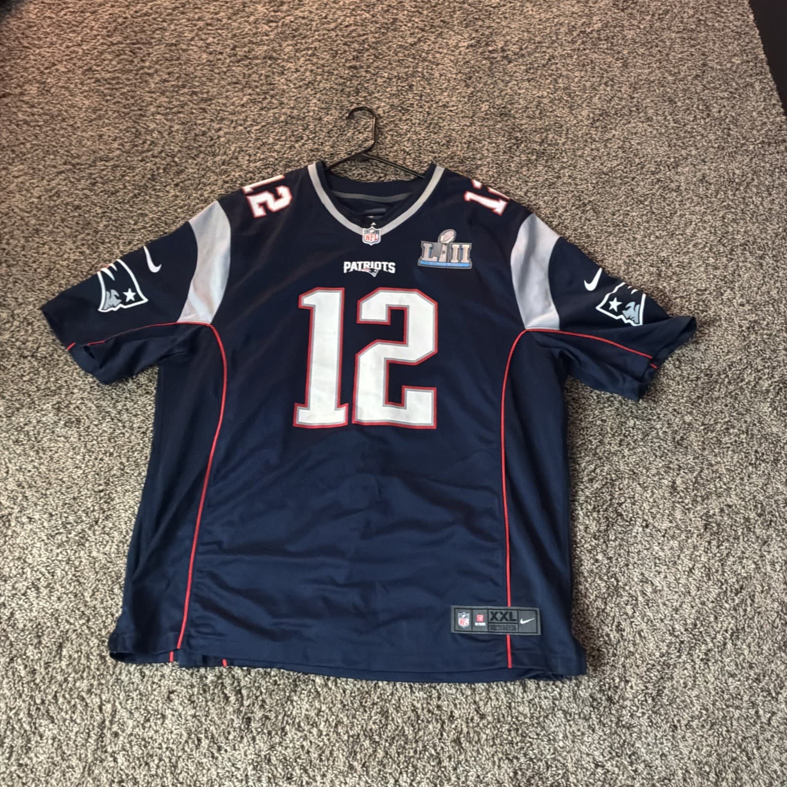 Authentic Nike Tom Brady #12 Patriots NFL Jersey W/ Super Bowl LII 52 Patch